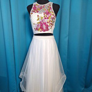 Prom Formal Lace Dress Flower/White 4